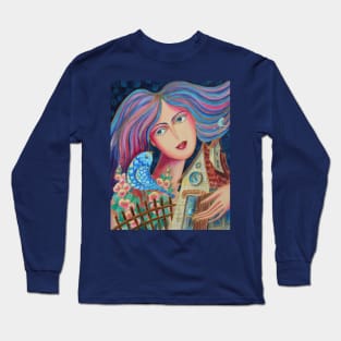 Song About Home Watercolor Illustration Long Sleeve T-Shirt